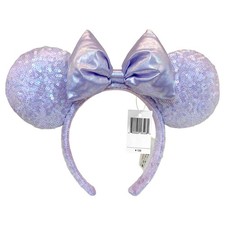 2025 Disney Parks Opalescent Lavender Sequin Ears Minnie Mouse Headband EAR