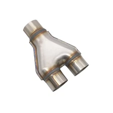 Exhaust Y Pipe 3" Inlet 3" Outlet Weld-On Dual Exhaust Pipe 10" Long Stainless