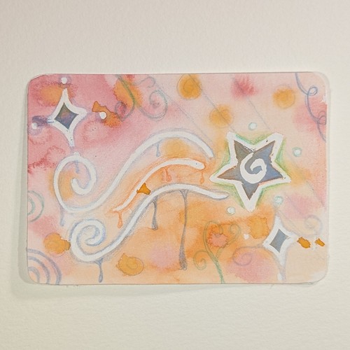 ACEO Original, Abstract, Whimsy, Gouache painting by Yeahtessy