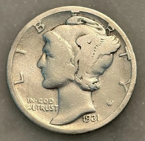 1931-S Mercury Dime - VG - Very Good - 90% Silver