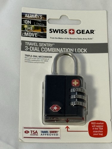 Serrure à Combinaison Swiss Gear Sentry – 3 Cadrans, Homologuée TSA, Envoi Rapide