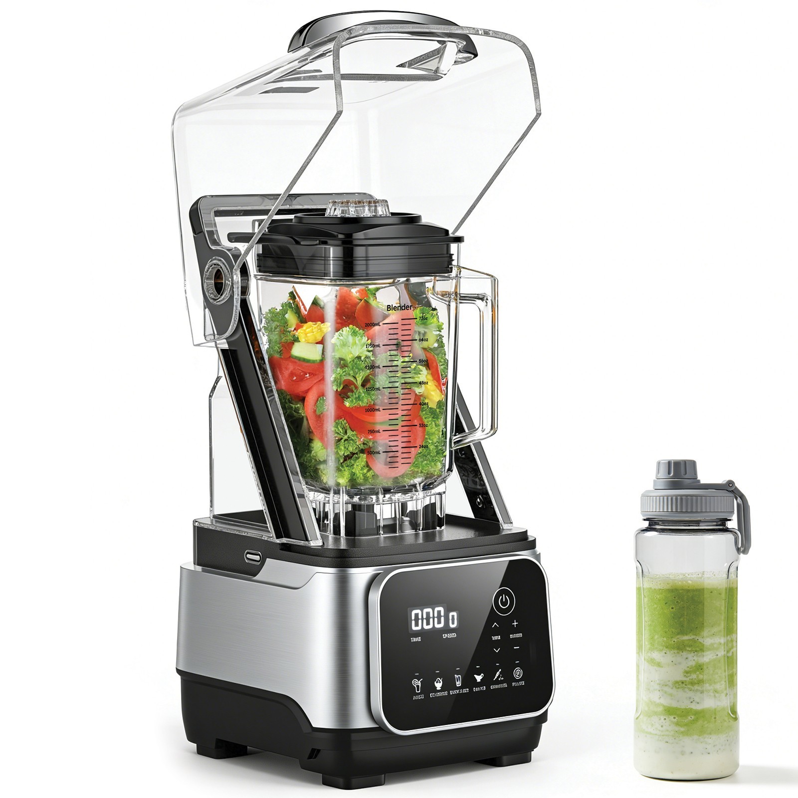 2200W Heavy Duty Commercial Blender with Shield Mixer Power 
