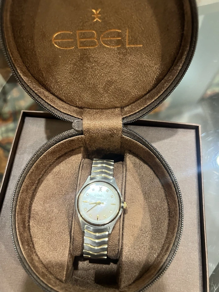 Relógio EBEL Classic Sportwave com diamantes pulseira de dois tons 18k - Imagem 3 de 4