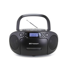 Emerson Portable CD Cassette Player Boombox with AM FM Radio and AUX Input