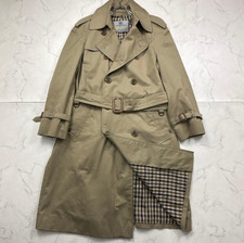 Aquascutum Double Breasted Trench Coat Beige Cotton Made England Used