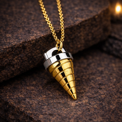 Sterling Silver Gurren Lagann Core Drill Necklace, Anime Lover