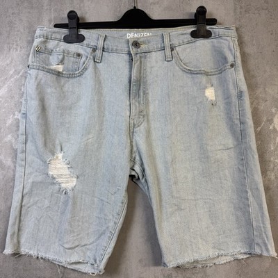 Denizen von Levi's Cut Off Shorts W34 blau helle Waschung distressed ausgefranster Saum