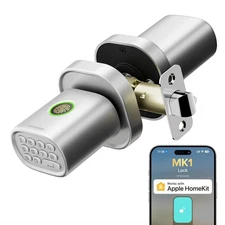 Fingerprint Door Lock with Keypad Door Knob, HomeKit Lock Over 𝗧𝗛