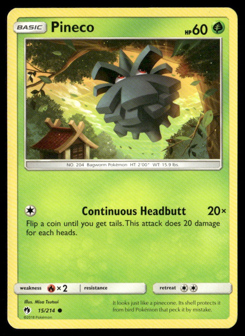 Pineco Lost Thunder 15/214 Common Pokemon Near Mint