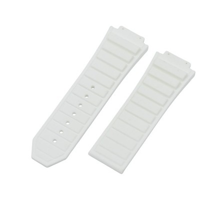 King Power 29x24mm White Rubber Watch Strap For Hublot