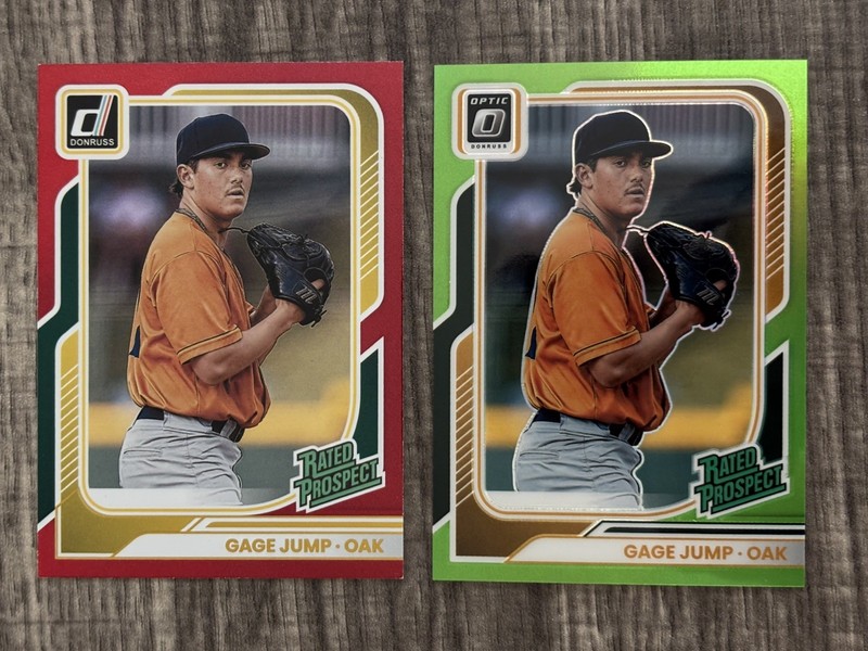 2026 Donruss Baseball Gage Jump Rated Prospect Optic Green /149 & Red Foil /250