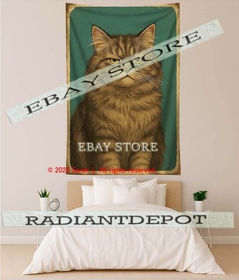 Cat Portrait fabric tapestry pet lover gift poster 59X82 in