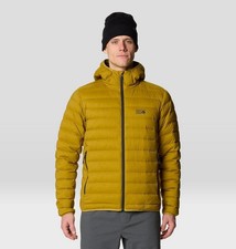 Mountain Hardwear Mens Deloro Down Full Zip Hoody Jacket Puffer Yellow Medium