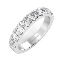 0.25Ct - 1.00Ct Natural Round Diamond Half Eternity Wedding Ring, Gold/ Platinum