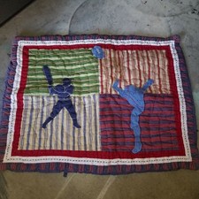 Pottery Barn Kids "Football/Baseball Patches" Standard Quilted Sham
