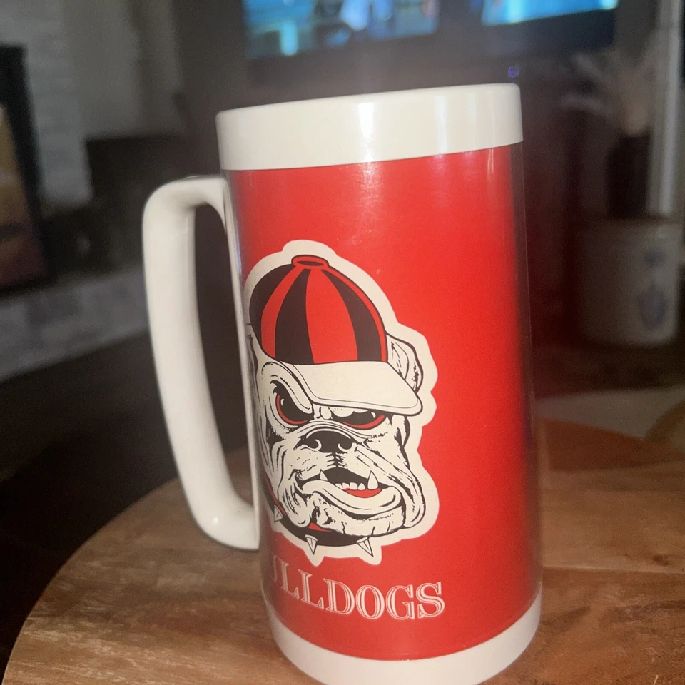 UNIVERSITY of GEORGIA BULLDOGS NCAA Thermo Serv Mug Cup Vintage  Made In USA - Image 2 of 4