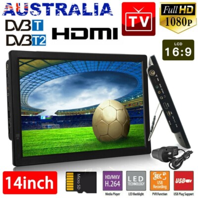 14'' 1080P HD Digital Portable Car TV HD TFT LED DVB-T2 12V TV Player MP4 Player