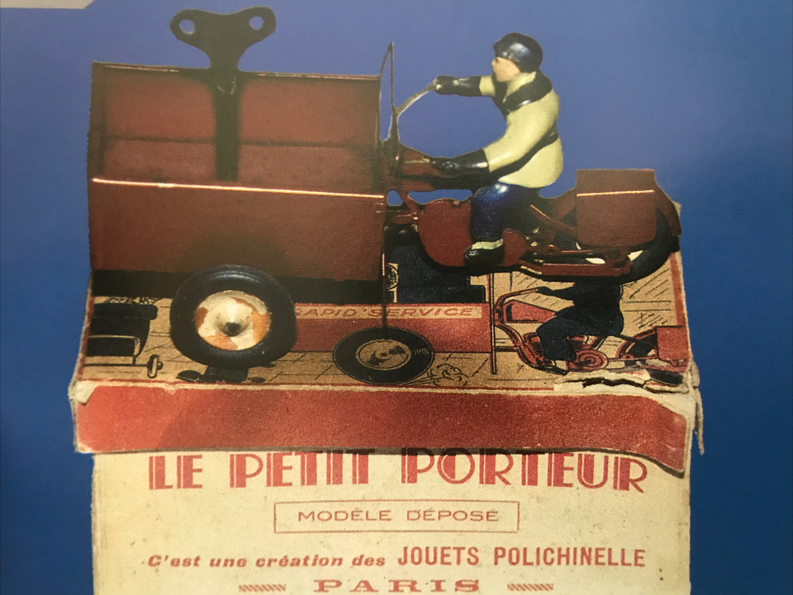 SFA Paris - Moto militaire jouet en tôle n° 756 avec SFA Paris - Moto militaire jouet en tôle n° 756 avec