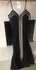 Bob Mackie Vintage Couture Custom Made Black Crystal Sequin Beaded Gown