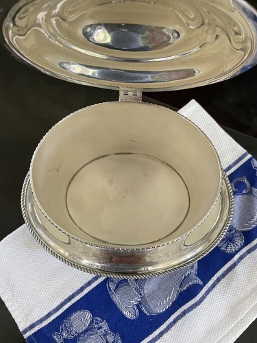 BARKER ELLIS FOOTED CHASED ENGLISH SILVER ON COPPER LARGE TEA CADDY BISCUIT JAR - Picture 2 of 6