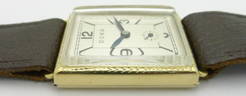 DOXA ART DECO 30erJ,14 KARAT FLORAL VERZIERTE HERRENARMBANDUHR MIT HANDAUFZUG - Bild 8 von 12