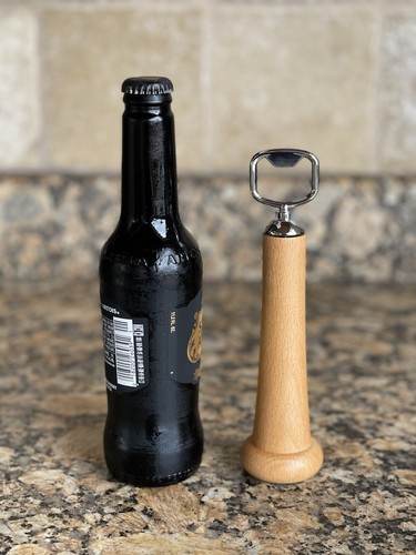 Baseball Bat Handle Bottle Opener by Ballpark Elite | Bar Wood Man Cave - Picture 8 of 9