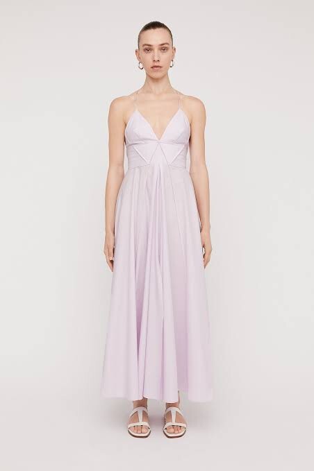 Scanlan Theodore Lilac Parachute Cotton Strappy Dress Size