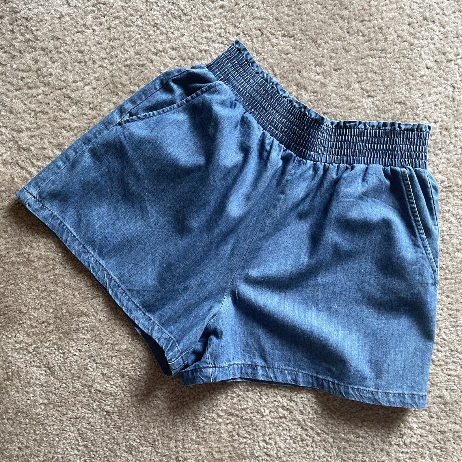 Universal Thread Blue Denim high rise pull on sho… - image 1