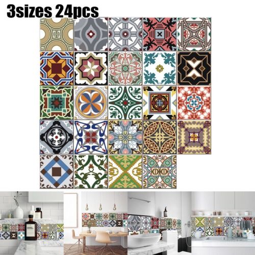Wandaufkleber Küche Marokkanisch Mosaik Peel & Stick Stil 24PCS Effekt - Bild 1 von 24