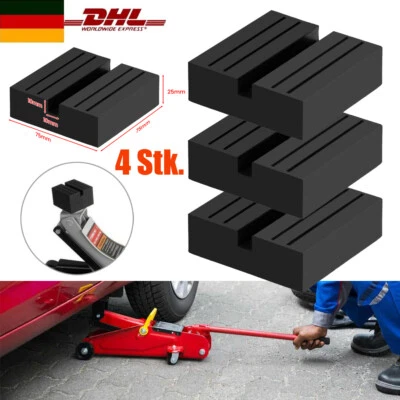 MARKENLOS 4x Wagenheber Gummiklotz Gummiklötze Gummiauflage Gummiteller Hebebühne Jack Pad