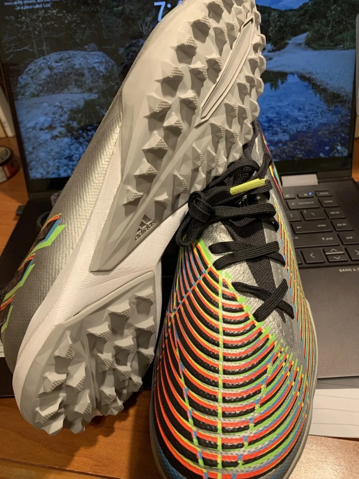 ADIDAS PREDATOR EDGE.3 TURF TF SOCCER CLEATS HR1533 SILVER