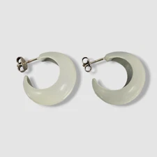 $145 Isabel Marant Women's White Hoop Earrings