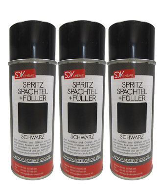 SPRITZSPACHTEL UND FÜLLER SCHWARZ 3x 400ml  für Auto Lackierer Spritzfüller