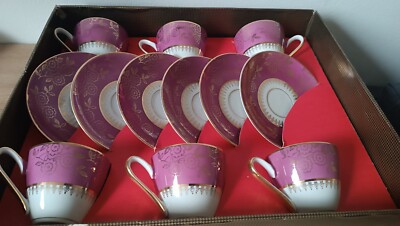 Antique porcelain coffe set Czechoslovakia Moritz Zdekauer Stará Role