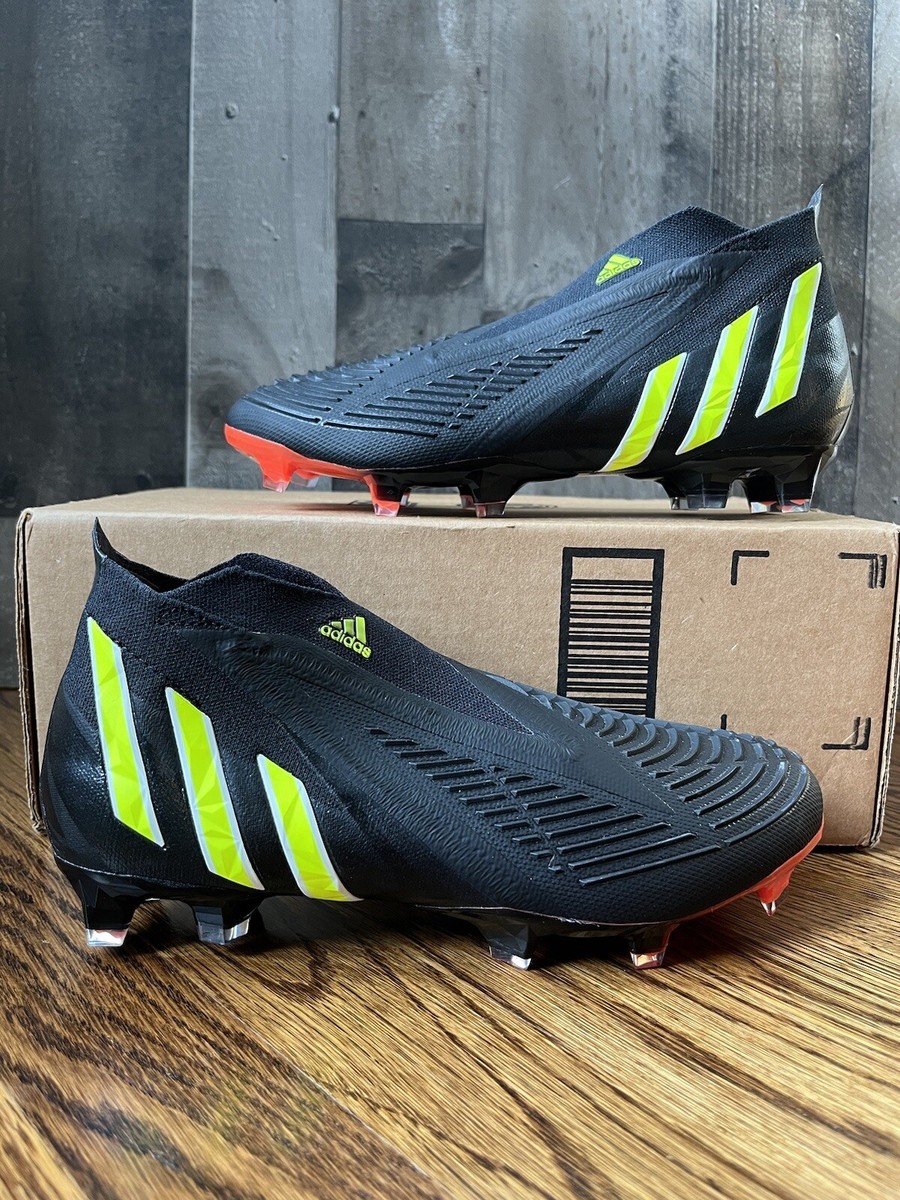 Adidas Predator Edge+ FG Black Yellow Red Soccer Cleats Mens Size