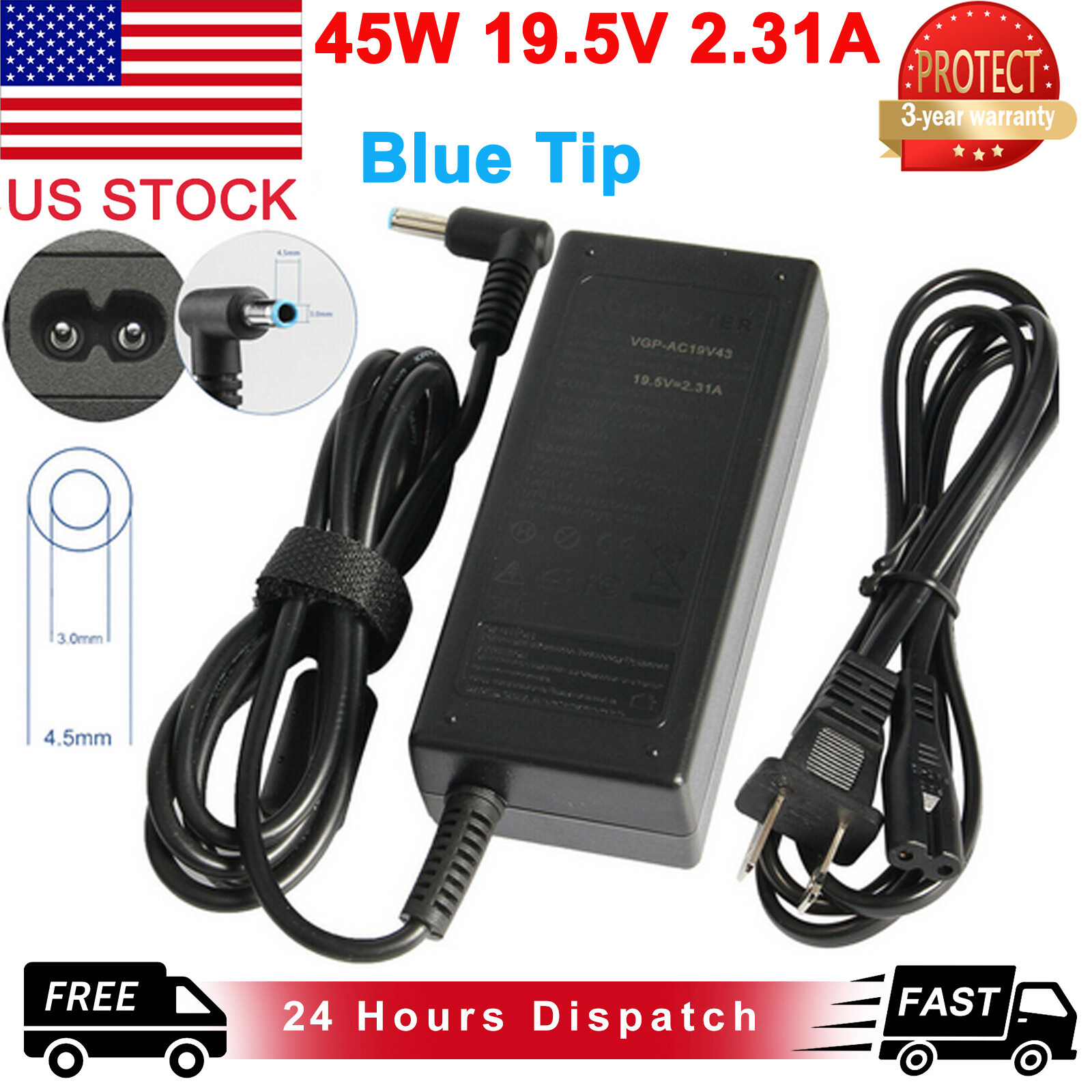 AC Adapter Charger Power For HP 15-f272wm 15-f387wm 15 - Foto 7