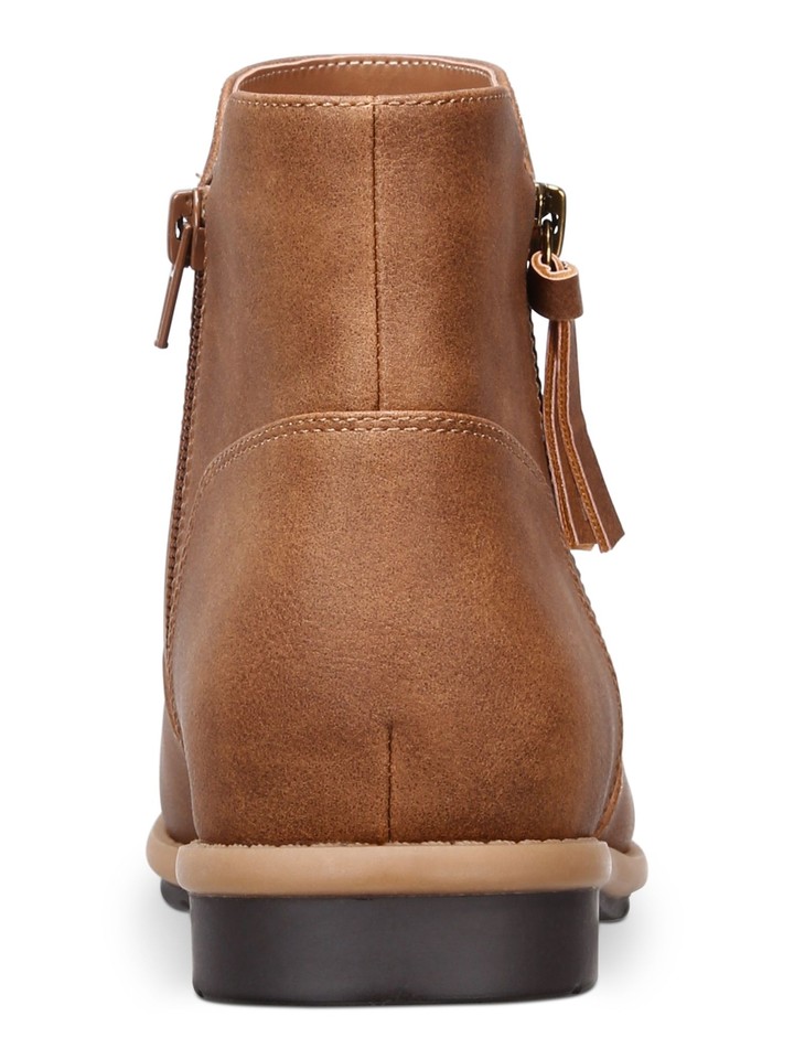 STYLE & COMPANY Womens Brown Zipper Oaklynn Almond Toe Block Heel