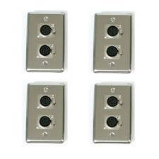  4 OSP Stainless steel Wall Plate w/ 2-XLR Female Mic Connectors