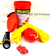 KWIK TEK  Marine Safety Kit  LL-2 Line/Float Whistle Flashlight Bailing bucket