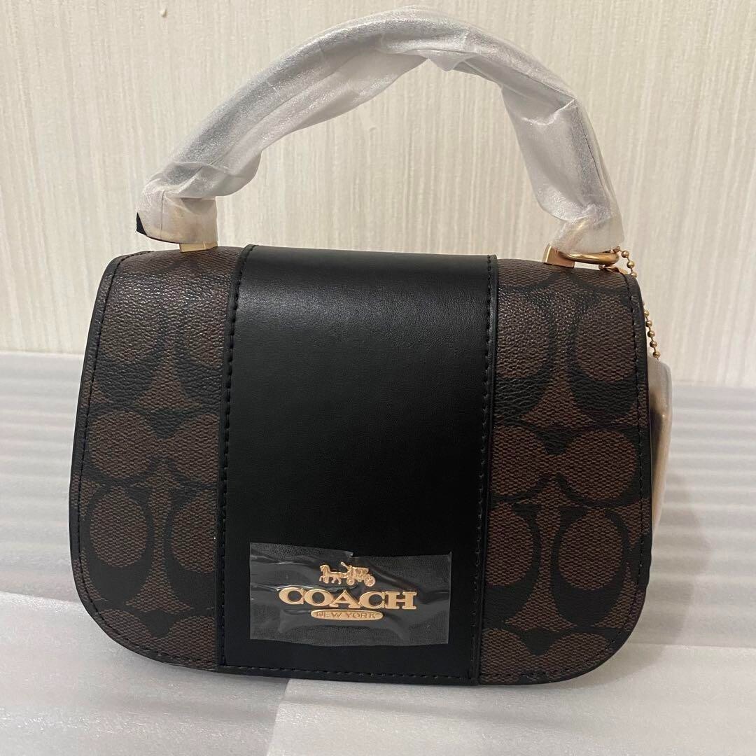 COACH Lysa Top Handle Signature Canvas Shoulder Bag CM195 Outlet
