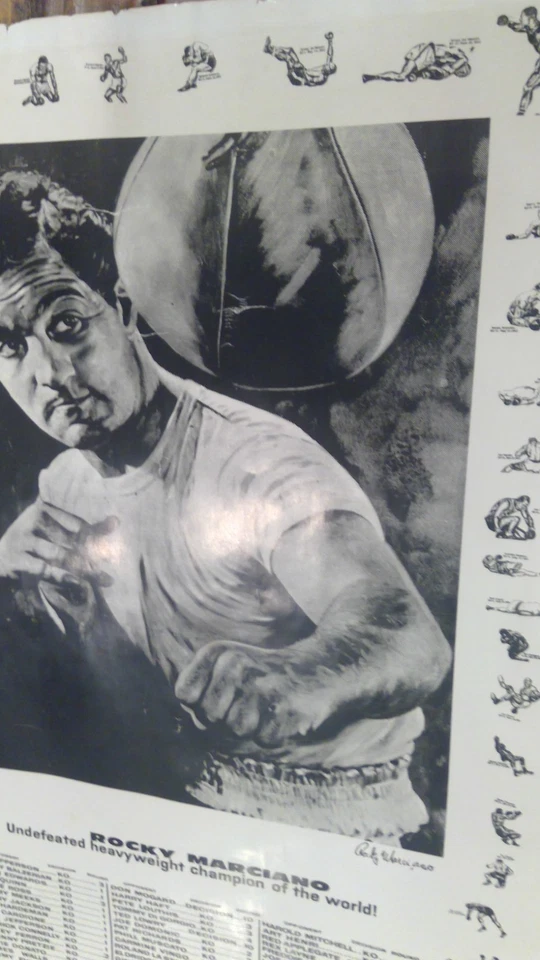 Rare Large Rocky Marciano Undefeated Heavyweight Champion Of The World Poster Foto 4 de 4