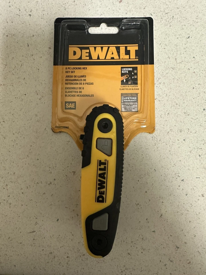 NEW DEWALT DWHT70262M 8 PIECE SAE FOLD UP ALLEN HEX KEY WRENCH SET STEEL - Image 2 of 4