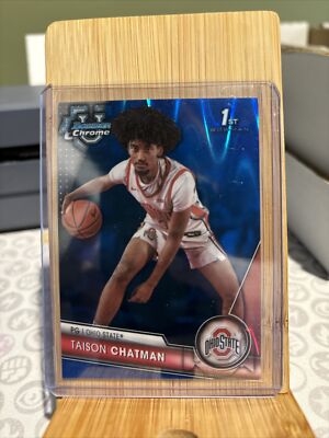 TAISON CHATMAN - 2023 Bowman Chrome U #62 BLUE LAVA REFRACTOR #/199 - Ohio State