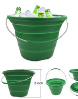 Foldable Silicone Bucket 2 Gallon Collapsible Beer Wine Cooler Water Ice Storage Foldable Silicone Bucket 2 Gallon Collapsible Beer Wine Cooler Water Ice Storage
