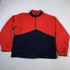 Vintage Marlboro Unlimited Full Zip Fleece Jacket Red Black Mens Size Large U39