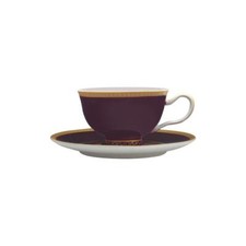 Tea Cups Saucers Violet Dining Afternoon Teacups Purple Gold Footed Cup Saucer