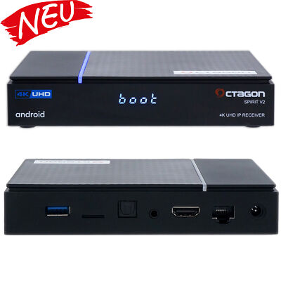 Octagon Spirit PRO 4K UHD Android TV Box WiFi WLAN Bluetooth 5.1 HDR10+ TV IP