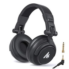 50MM Drivers Studio Headphones  AU-MH601 Over Ear Stereo Black Headphones