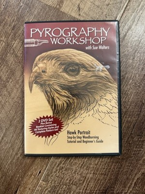 PYROGRAPHY WORKSHOP Sue Walters (DVD, 2009) Hawk Portrait Woodburning Tutorial