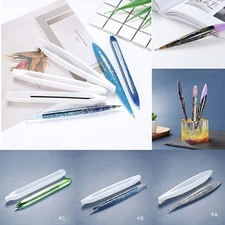 DIY Transparent Silicone Mould Craft Ballpoint Pen Shape Epoxy Resin Molds